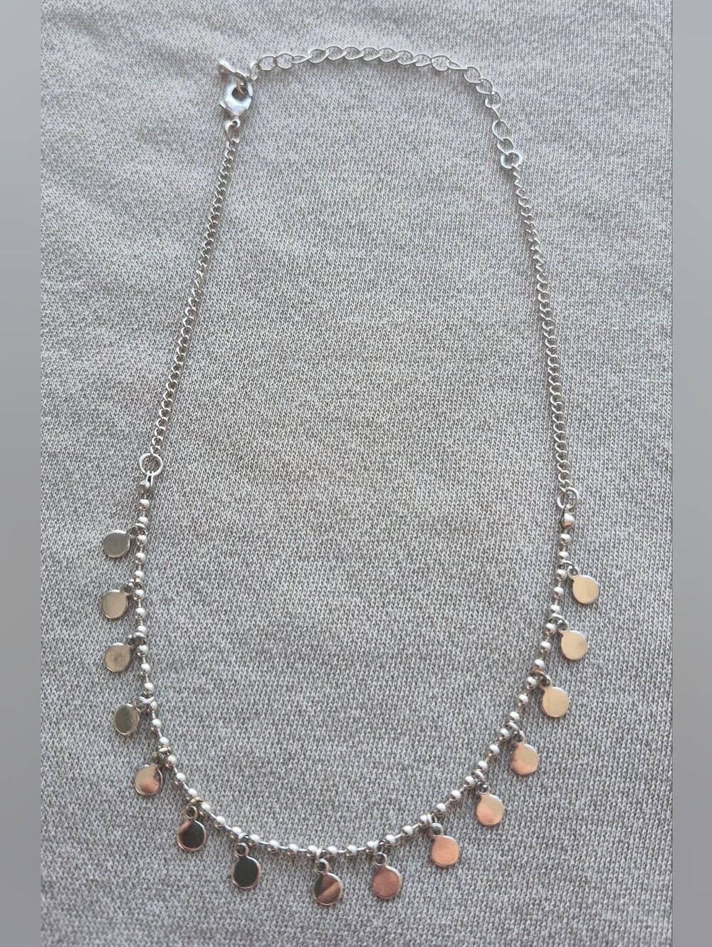 Delicate Silver Disc Drop Necklace - Women's Jewelry